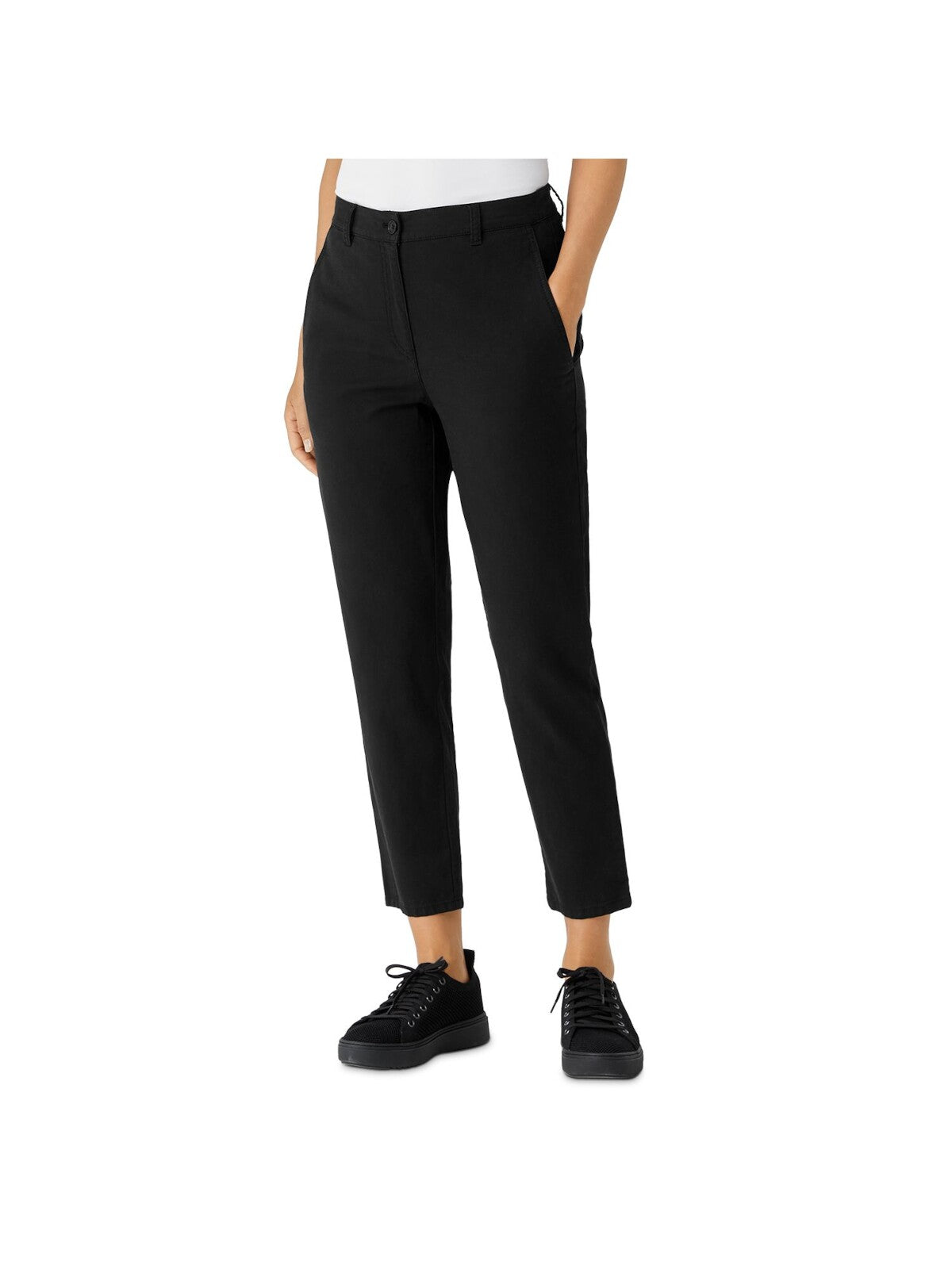 EILEEN FISHER Womens Black Pocketed Pants 18
