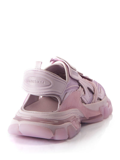 BALENCIAGA Womens Purple Translucent Logo Comfort Open Toe Sandals Shoes 7