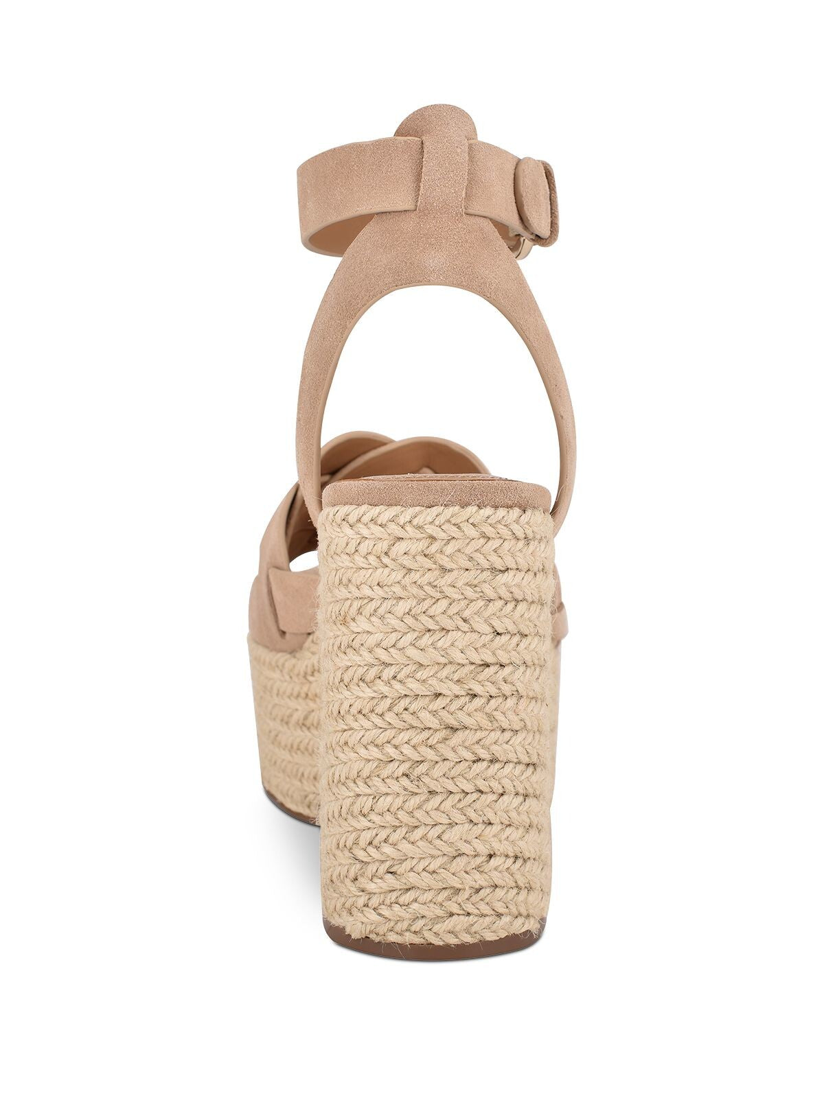 MARC FISHER Womens Light Natural Beige 2" Platform Woven Ankle Strap Oleta Round Toe Block Heel Buckle Leather Espadrille Shoes 9 M