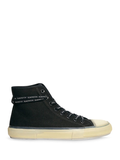 ALLSAINTS Mens Black Comfort Jaxon Round Toe Platform Lace-Up Athletic Sneakers Shoes 43