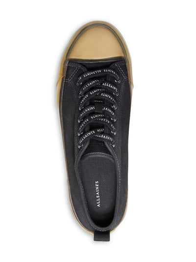 ALLSAINTS Mens Black Padded Logo Jaxon Cap Toe Platform Lace-Up Leather Athletic Sneakers Shoes