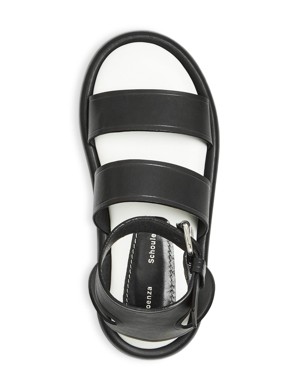 PROENZA SCHOULER Womens Black Ankle Strap Padded Round Toe Platform Buckle Leather Sandals Shoes