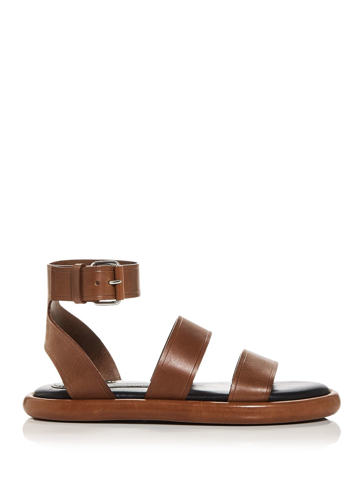 PROENZA SCHOULER Womens Brown Ankle Strap Padded Round Toe Platform Buckle Leather Sandals Shoes 36
