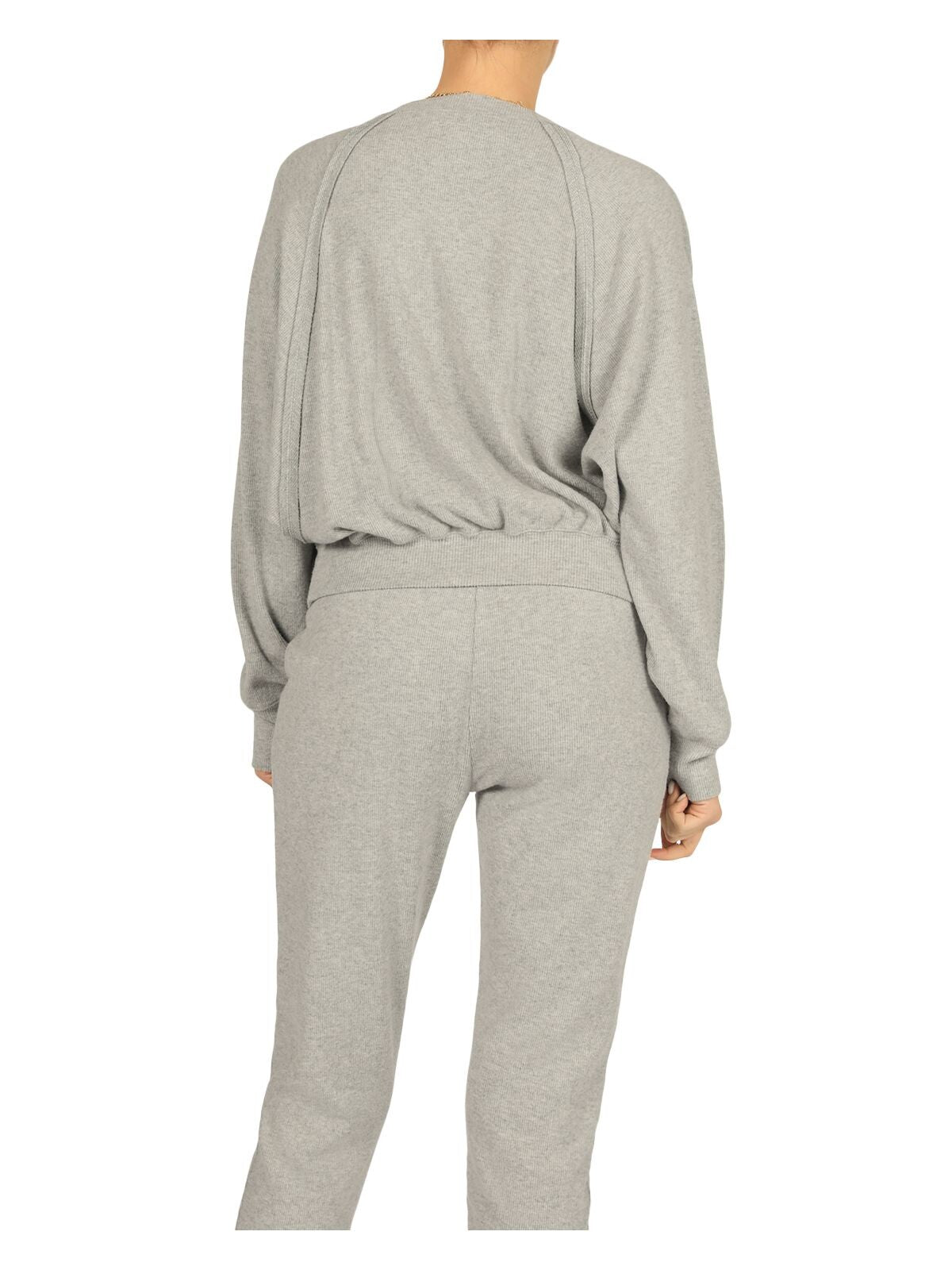 HAVANA Womens Ribbed Raglan Sleeve Exposed Trims Crew Neck T-Shirt