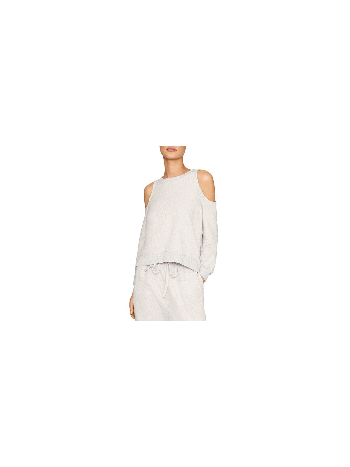 B NEW YORK Womens Cold Shoulder Round Neckline Sweatshirt