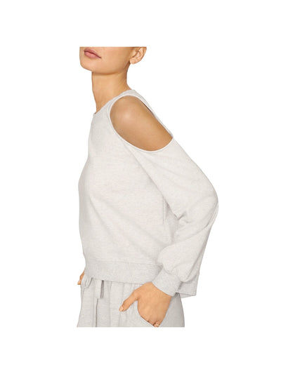 B NEW YORK Womens Cold Shoulder Round Neckline Sweatshirt
