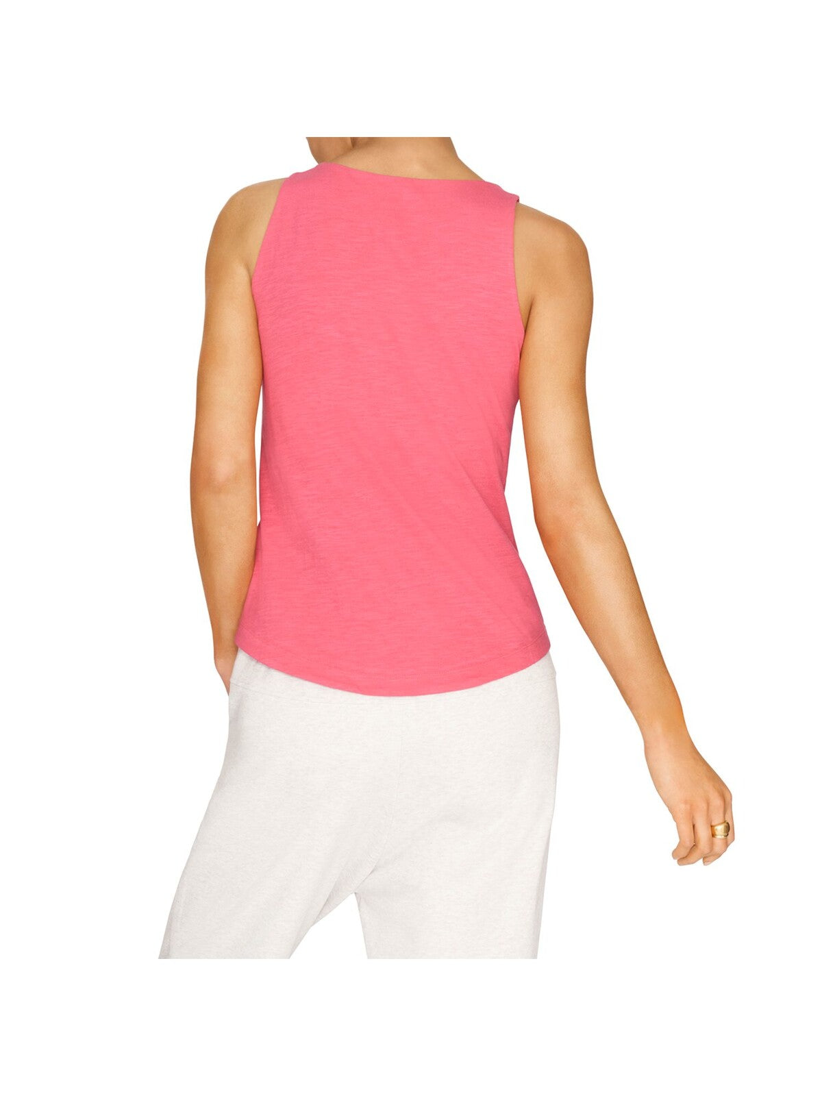 B NEW YORK Womens Pink Stretch Fitted Built-in Shelf Bra Sleeveless Square Neck Tank Top M
