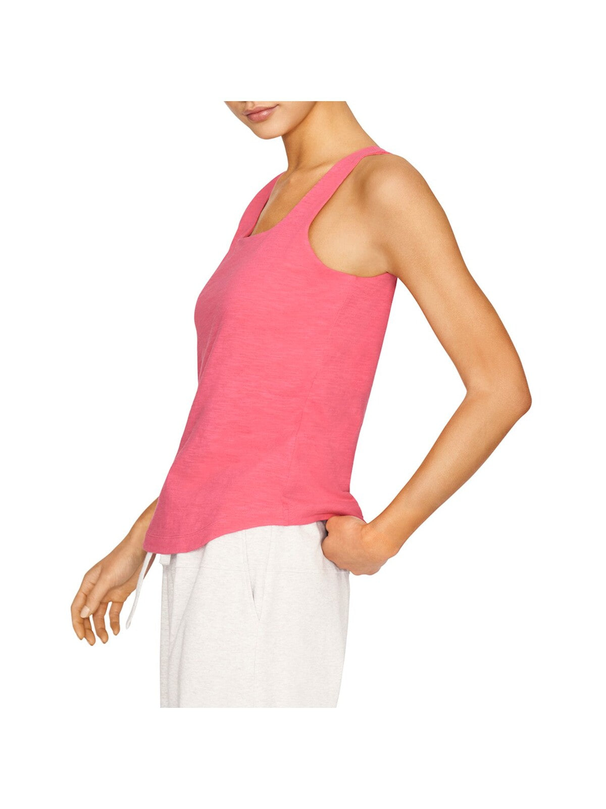 B NEW YORK Womens Stretch Fitted Built-in Shelf Bra Sleeveless Square Neck Tank Top