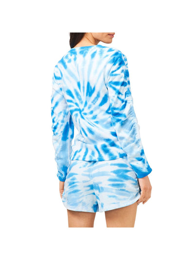 1. STATE Womens Blue Tie Dye Crew Neck Top XS