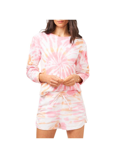 1. STATE Womens Orange Tie Dye Long Sleeve Sweatshirt XXS