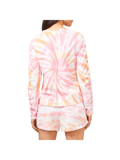 1. STATE Womens Orange Tie Dye Long Sleeve Sweatshirt XXS