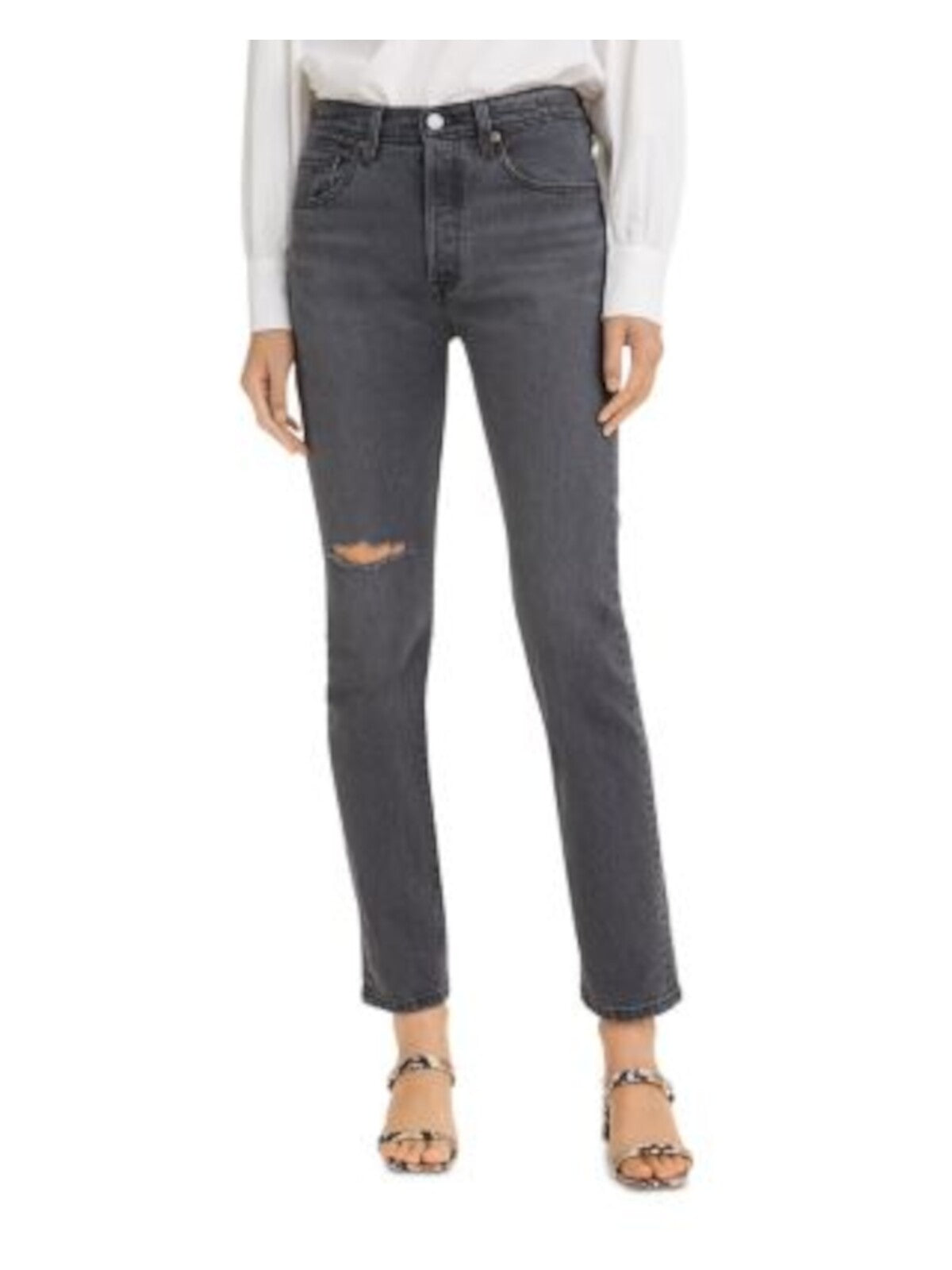 LEVI'S Womens Black Zippered Pocketed Skinny Jeans W28\L28
