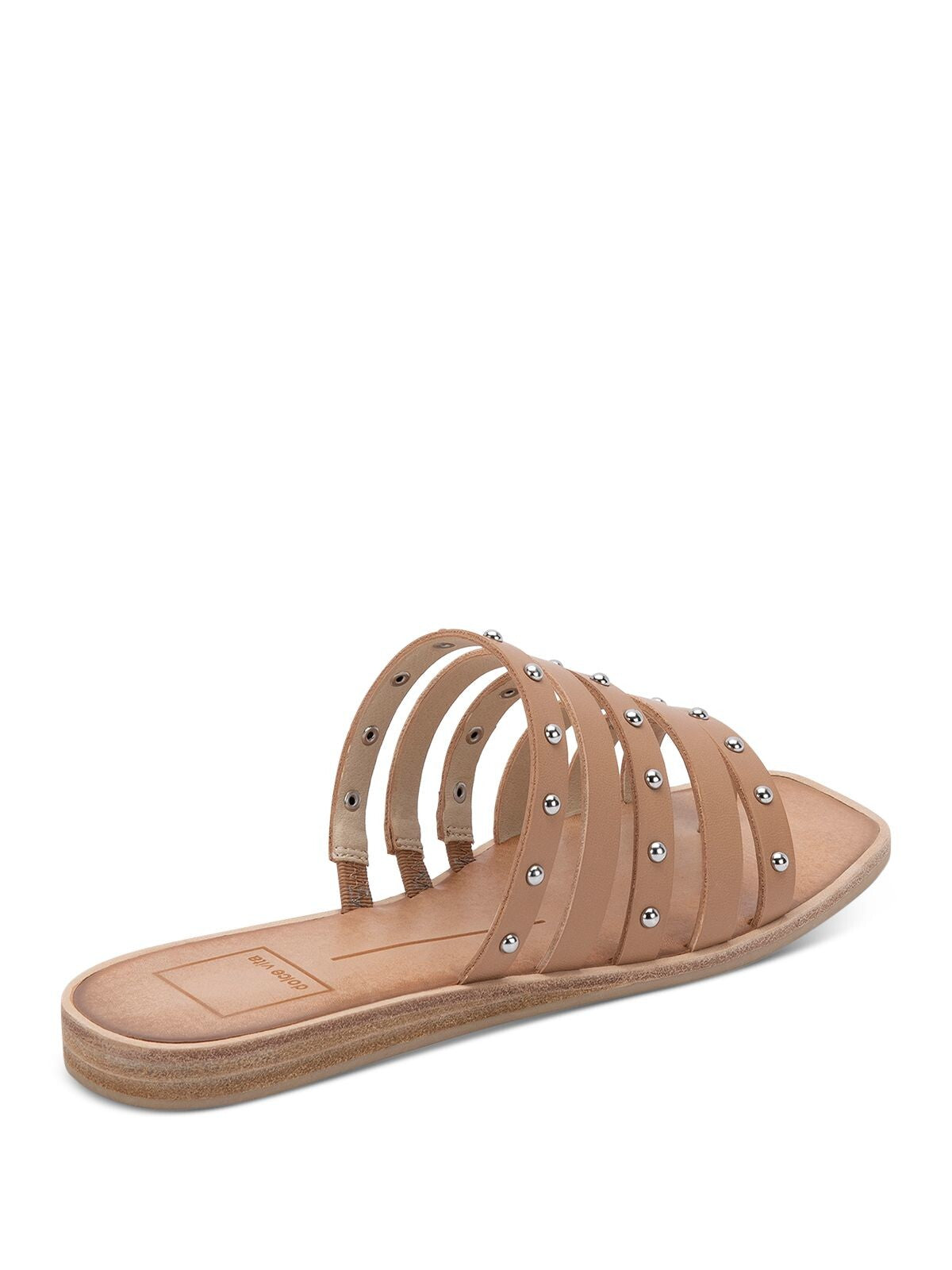 DOLCE VITA Womens Beige Toe-Loop Kaylee Square Toe Block Heel Slip On Slide Sandals Shoes M