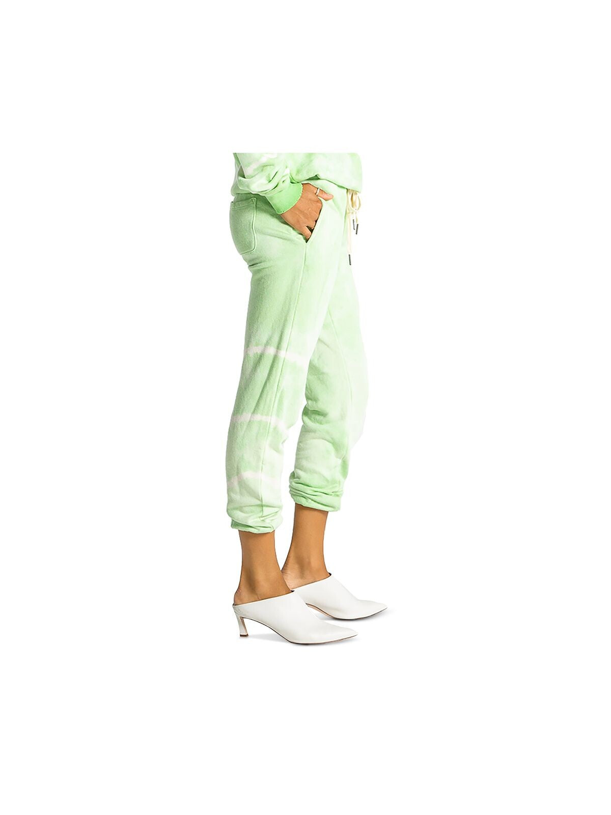 N: PHILANTHROPY Womens Green Stretch Pocketed Ribbed Drawstring Waist Jogger Tie Dye Lounge Pants S