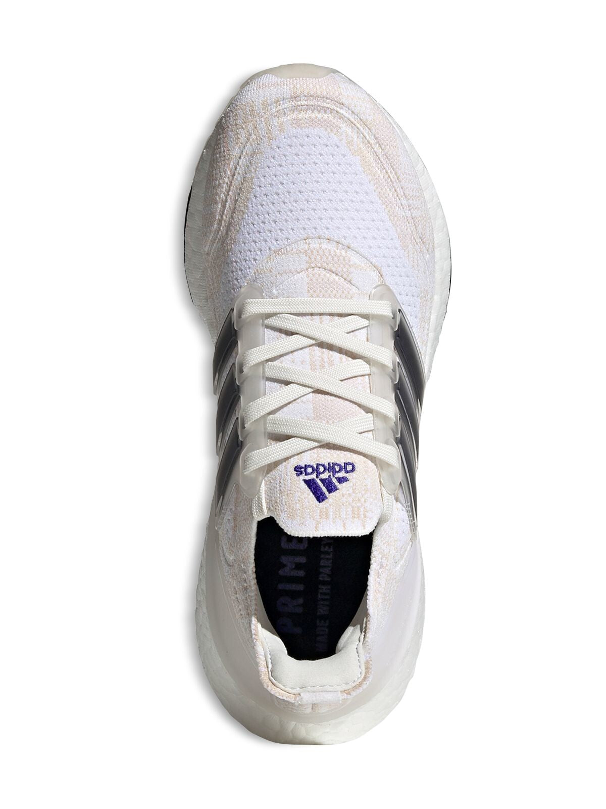 ADIDAS Womens White 1" Platform Removable Insole Comfort Logo Ultraboost 21 Prime Round Toe Wedge Lace-Up Athletic Running Shoes 6