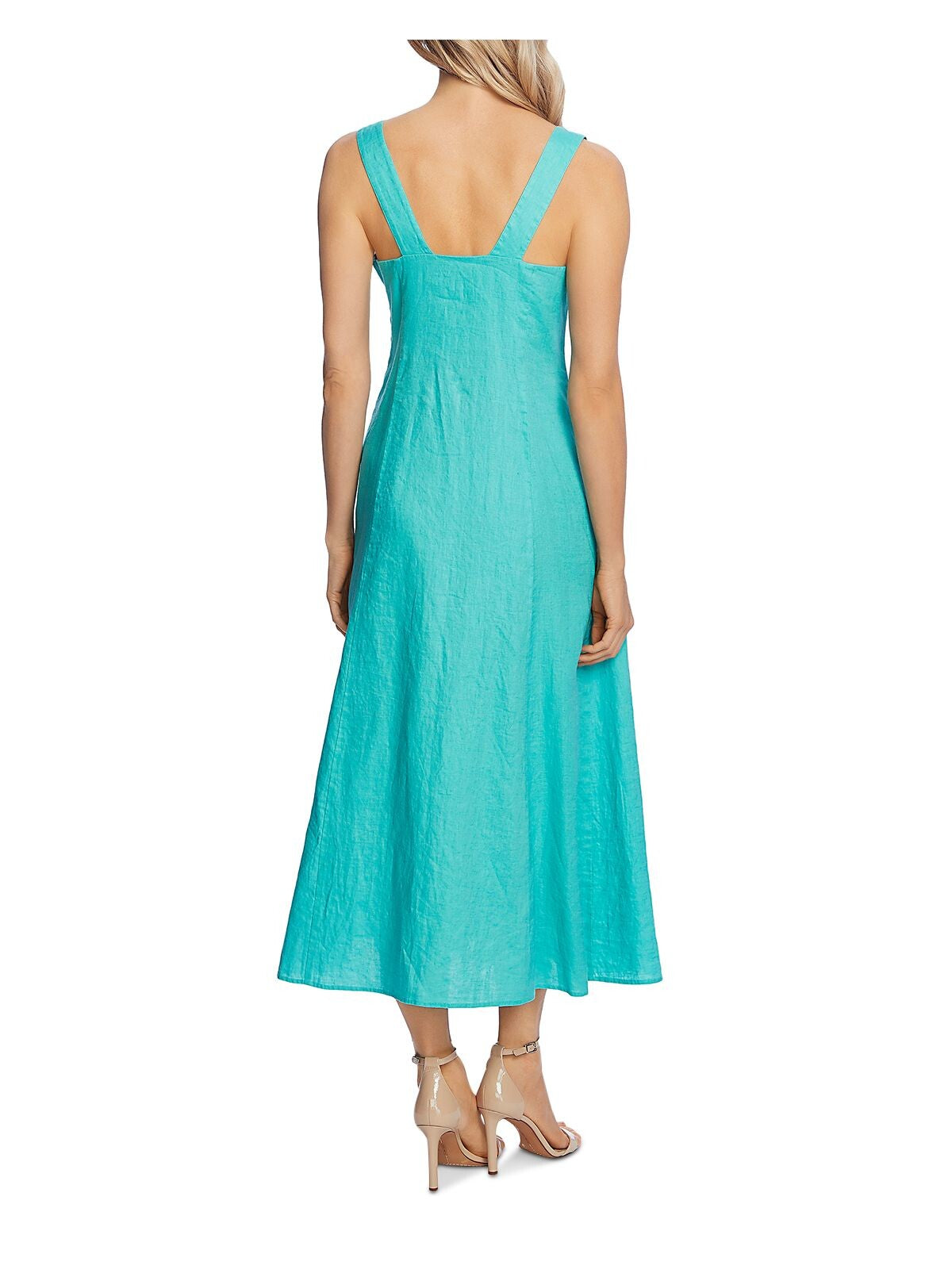 VINCE CAMUTO Womens Turquoise Sleeveless V Neck Midi Fit + Flare Dress XL