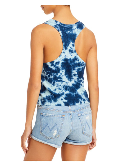 MOTHER Womens Blue Racerback Tie Dye Sleeveless Scoop Neck Tank Top M