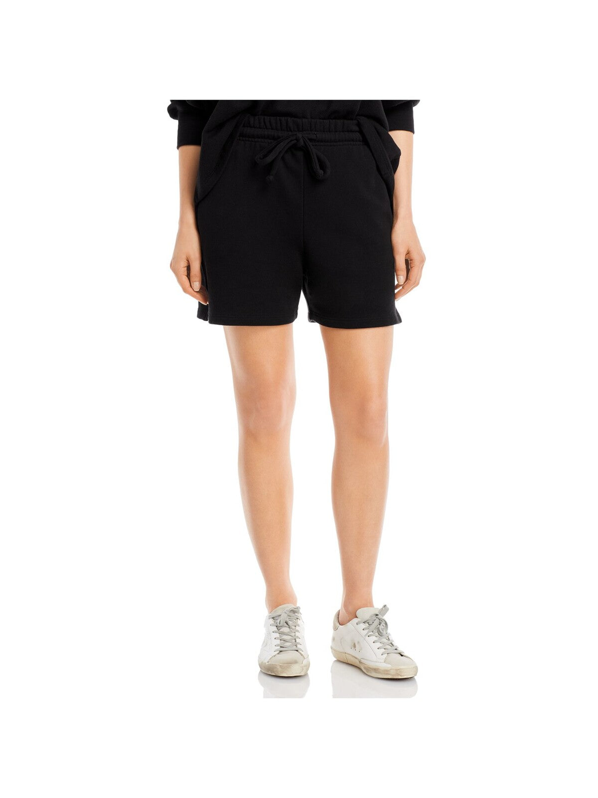 YEAR OF OURS Womens Black Pocketed Drawstring Waist Boyfriend Shorts L