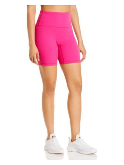 SOLID & STRIPED SPORT Womens Pink Stretch Ribbed Fitted Bike Active Wear High Waist Shorts M