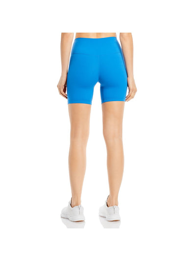 SPLITS 59 Womens Blue Stretch Fitted Mid-thigh Length Active Wear High Waist Shorts L