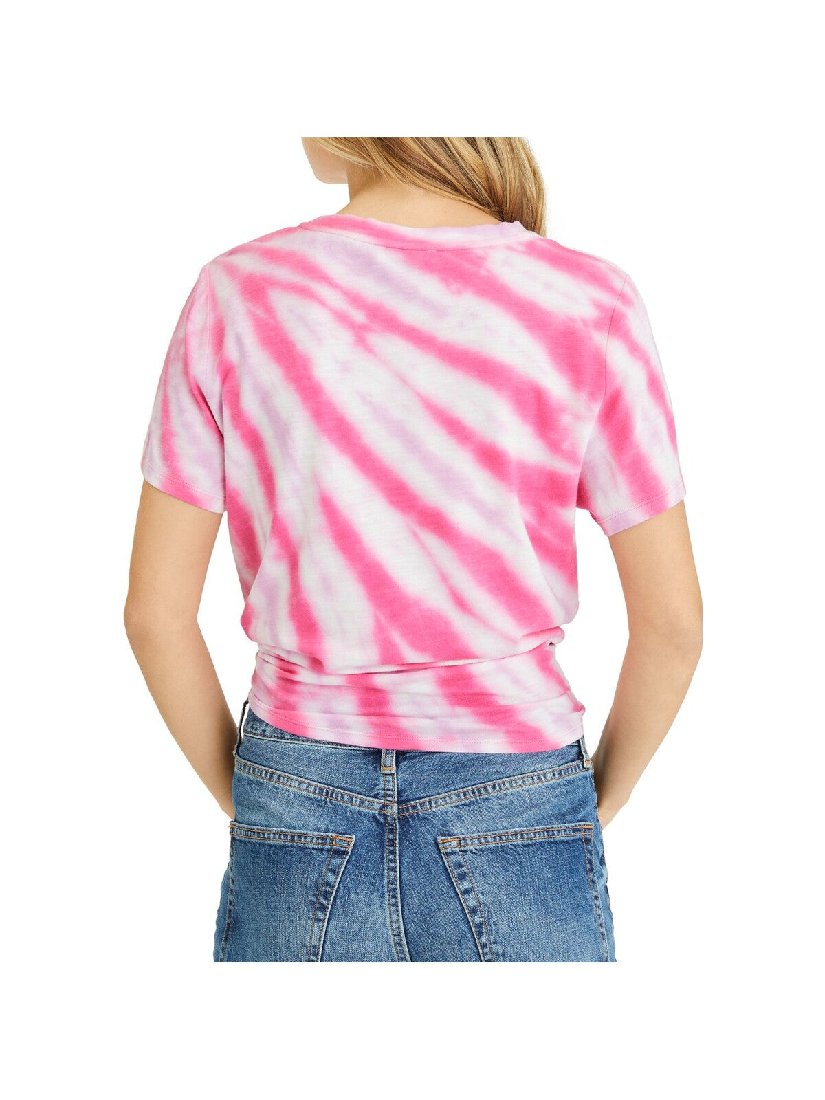 SANCTUARY Womens Pink Tie Dye Short Sleeve Crew Neck T-Shirt XS