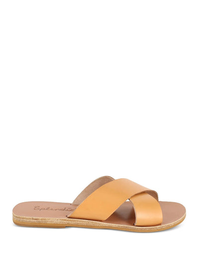 SPLENDID Womens Beige Comfort Tava Round Toe Slip On Leather Slide Sandals Shoes 11 B