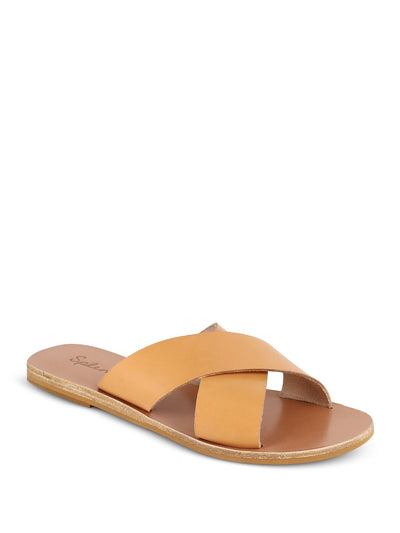 SPLENDID Womens Beige Comfort Tava Round Toe Slip On Leather Slide Sandals Shoes 11 B