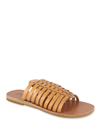 SPLENDID Womens Beige Strappy Woven Talula Round Toe Slip On Leather Slide Sandals Shoes 11 B