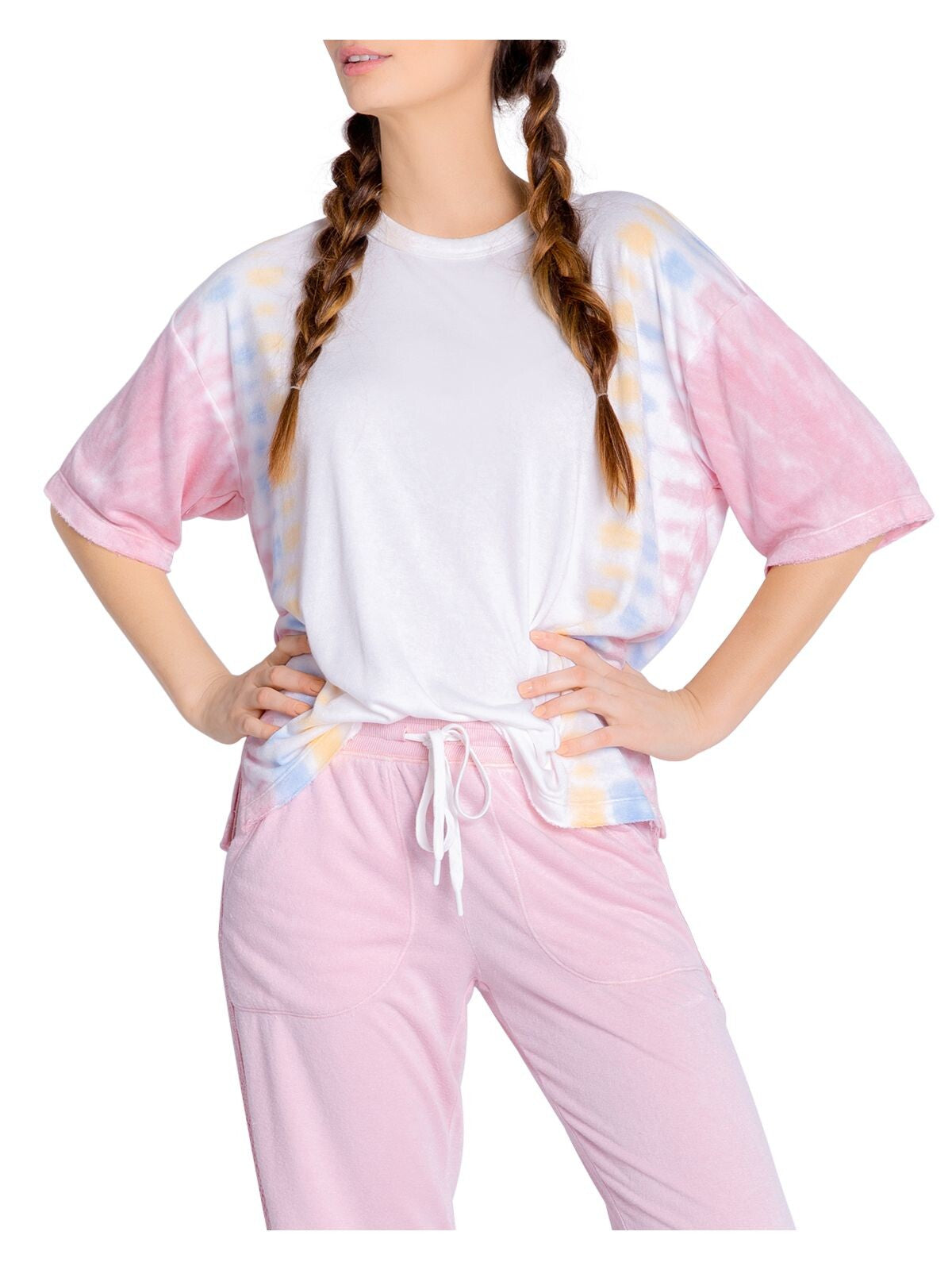 P.J. SALVAGE Intimates White Knit Vented Hem Sleep Shirt Pajama Top L