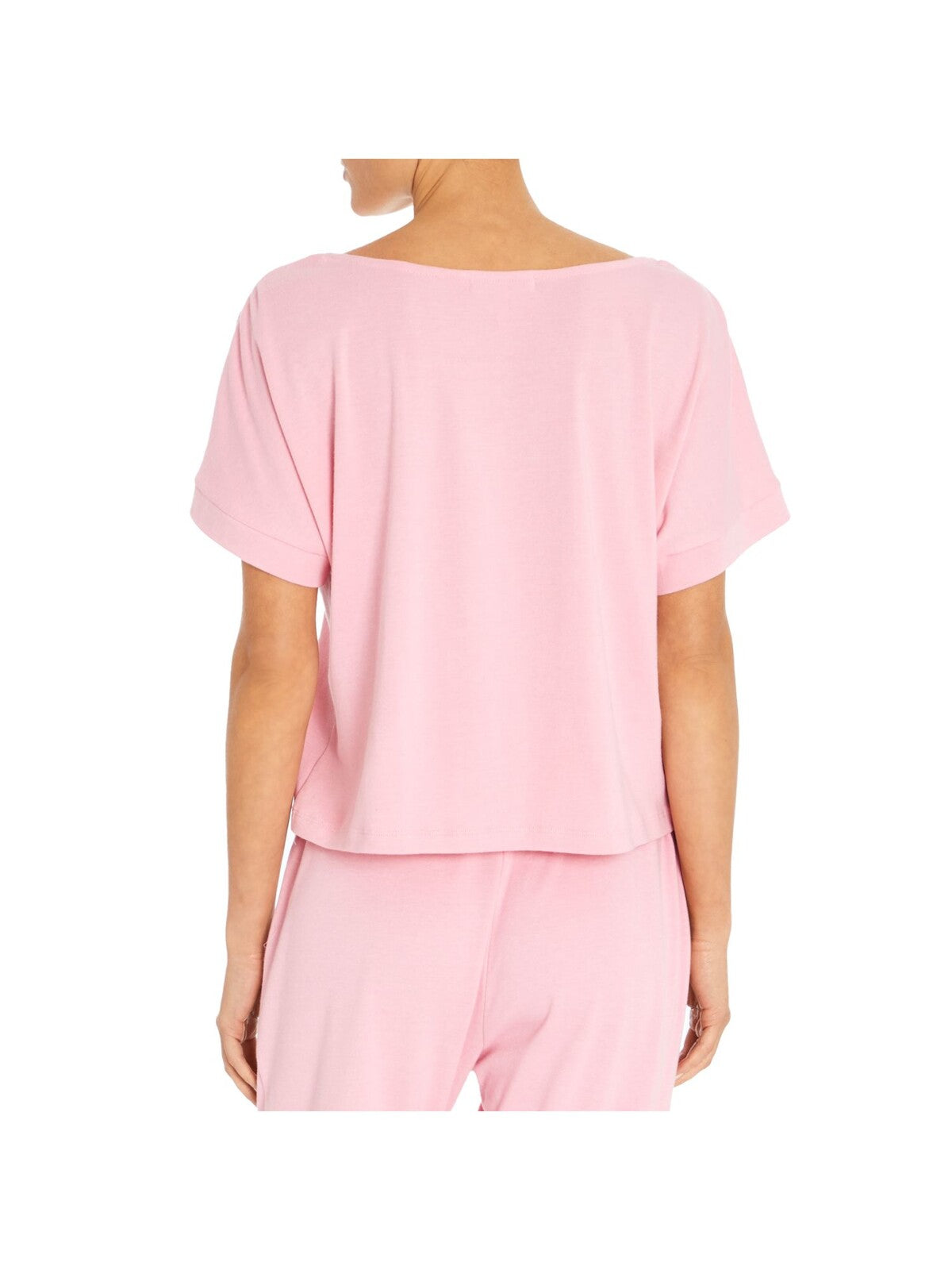 THREE DOTS Womens Pink Short Sleeve Crew Neck Top M