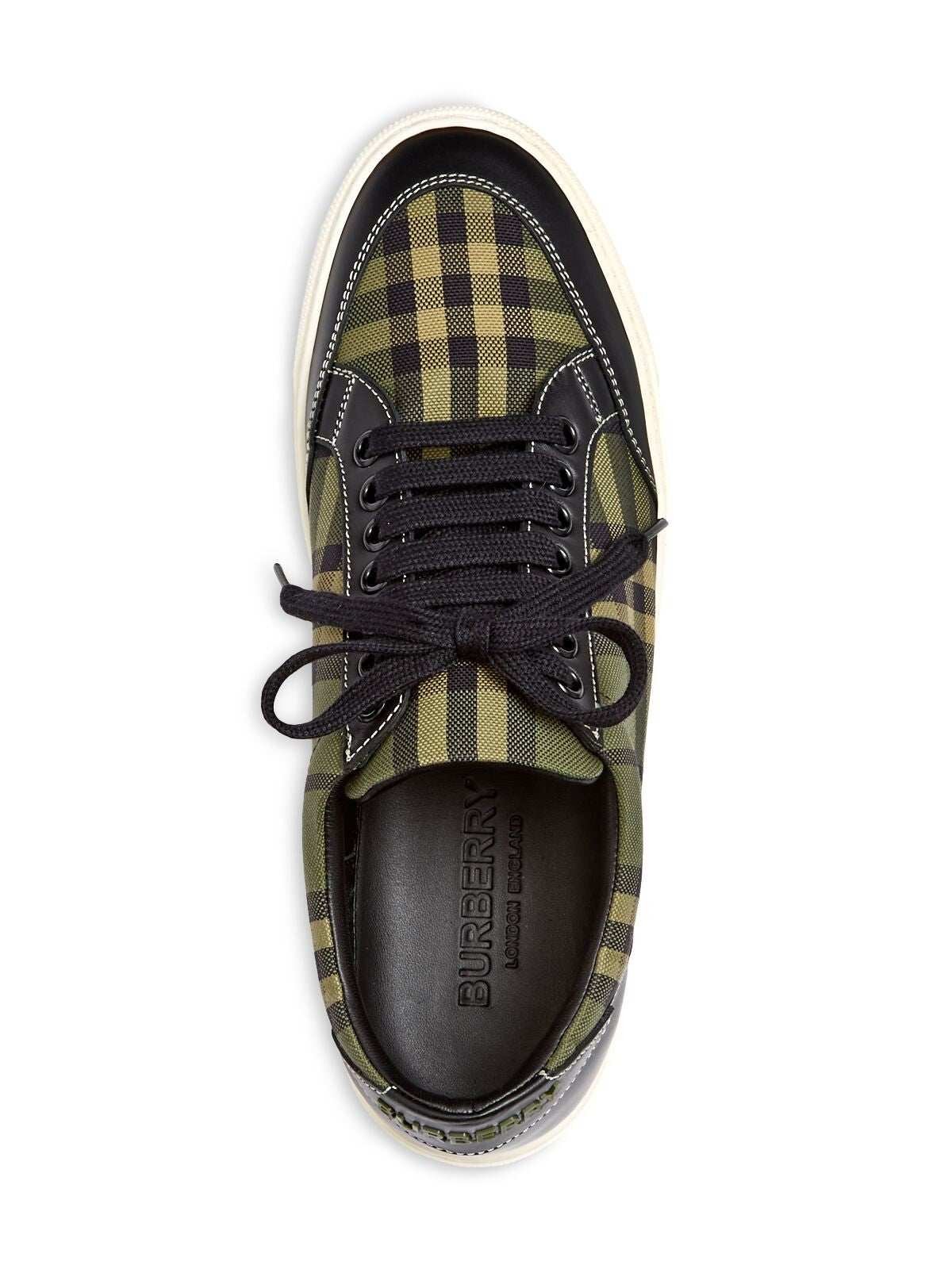 BURBERRY Womens Green Plaid Comfort Salmond Round Toe Platform Lace-Up Athletic Sneakers Shoes