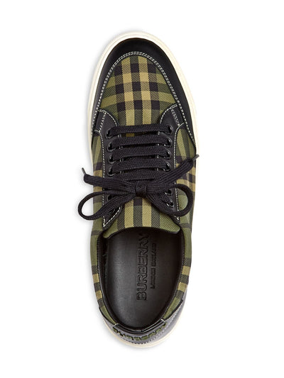 BURBERRY Womens Green Plaid Comfort Salmond Round Toe Platform Lace-Up Athletic Sneakers Shoes