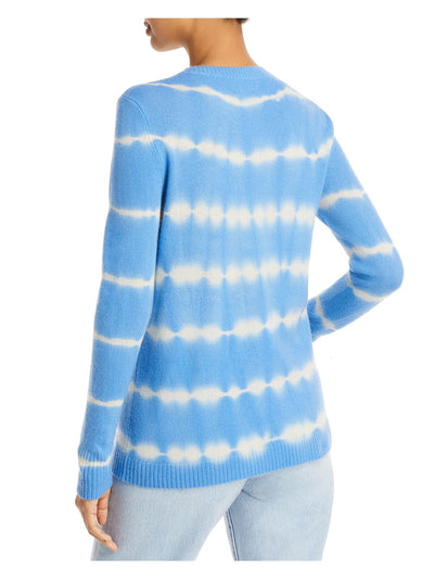 Designer Brand Womens Blue Tie Dye Long Sleeve Crew Neck Sweater M