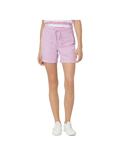 NYDJ Womens Pink Pocketed Twill Drawstring Cargo Shorts 18