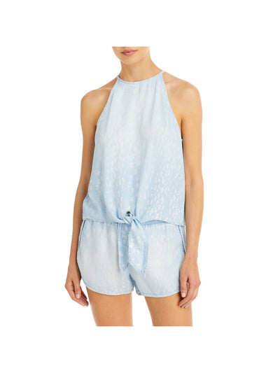BELLA DAHL Womens Sleeveless Tie-front Keyhole Back Halter Top