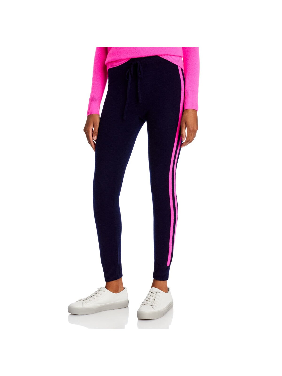 AQUA CASHMERE Womens Pink Cashmere Ribbed Pull On Joggers Active Wear Pants M