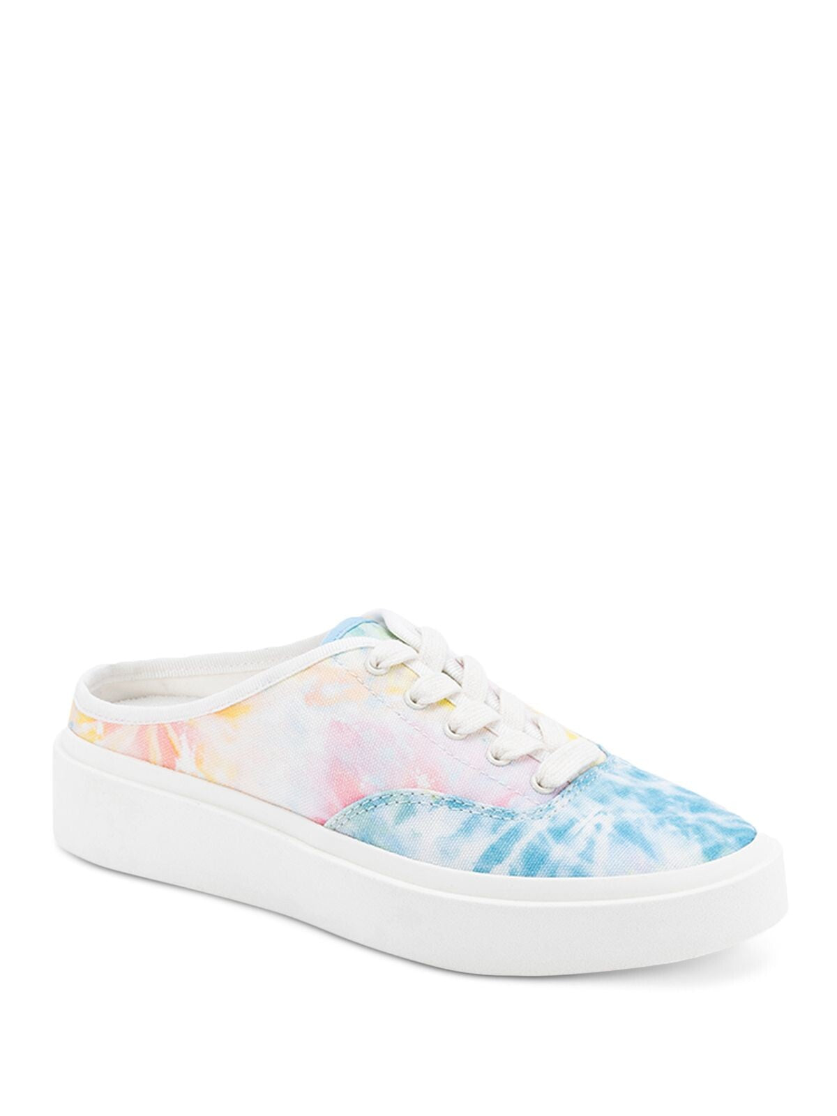 DOLCE VITA Womens White Tie Dye Lace Removable Insole Cushioned Vanie Round Toe Platform Slip On Sneakers Shoes 9.5