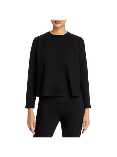 EILEEN FISHER Womens Black Stretch Long Sleeve Crew Neck Hi-Lo Top XXS