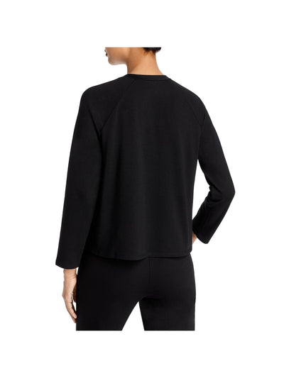 EILEEN FISHER Womens Black Stretch Long Sleeve Crew Neck Hi-Lo Top XXS
