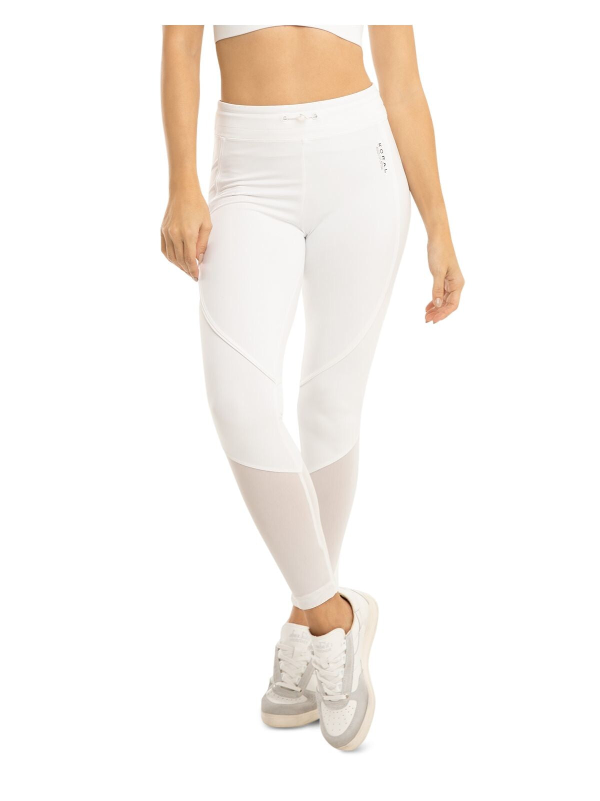 KORAL Womens White Stretch Active Wear High Waist Leggings XS