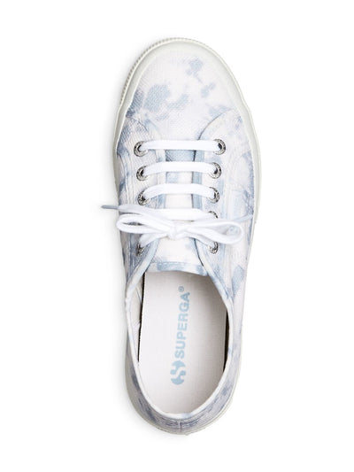 SUPERGA Womens White Tie Dye Logo Round Toe Platform Lace-Up Athletic Sneakers Shoes 8.5