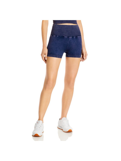 FP MOVEMENT Womens Navy Stretch Ribbed Perforated Sides Active Wear High Waist Shorts M\L