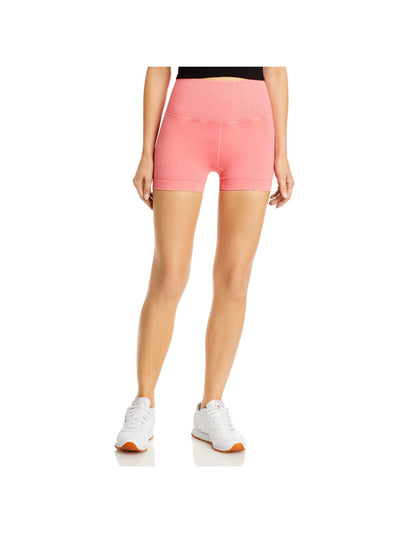 FP MOVEMENT Womens Stretch Ribbed Perforated Sides Active Wear High Waist Shorts