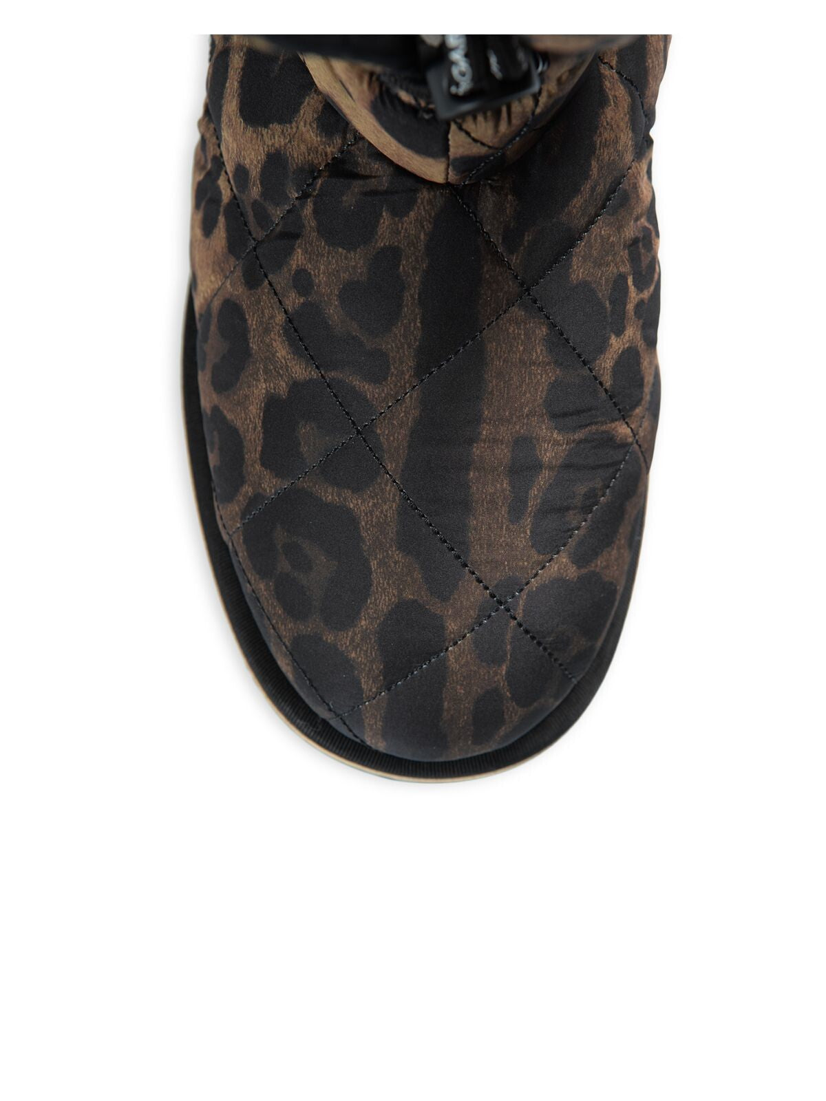 DOLCE & GABBANA Womens Brown Leopard Print Pull Tab Logo Lug Sole Leo Round Toe Wedge Booties