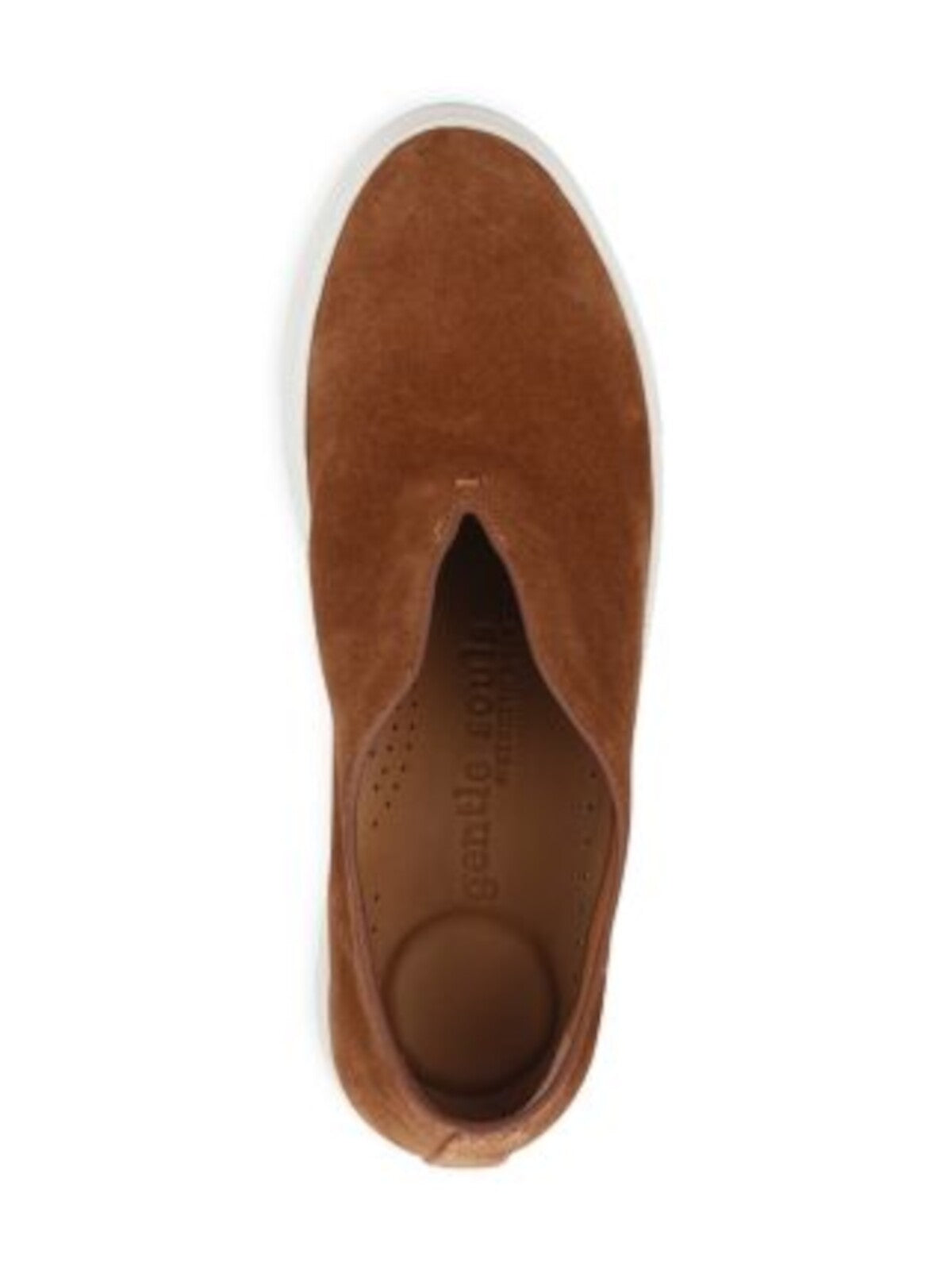 GENTLE SOULS KENNETH COLE Womens Brown Deep V-Notch Padded Rory Round Toe Platform Slip On Leather Sneakers Shoes 5