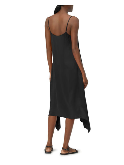 EQUIPMENT FEMME Womens Black Sleeveless Square Neck Midi Trapeze Dress XS