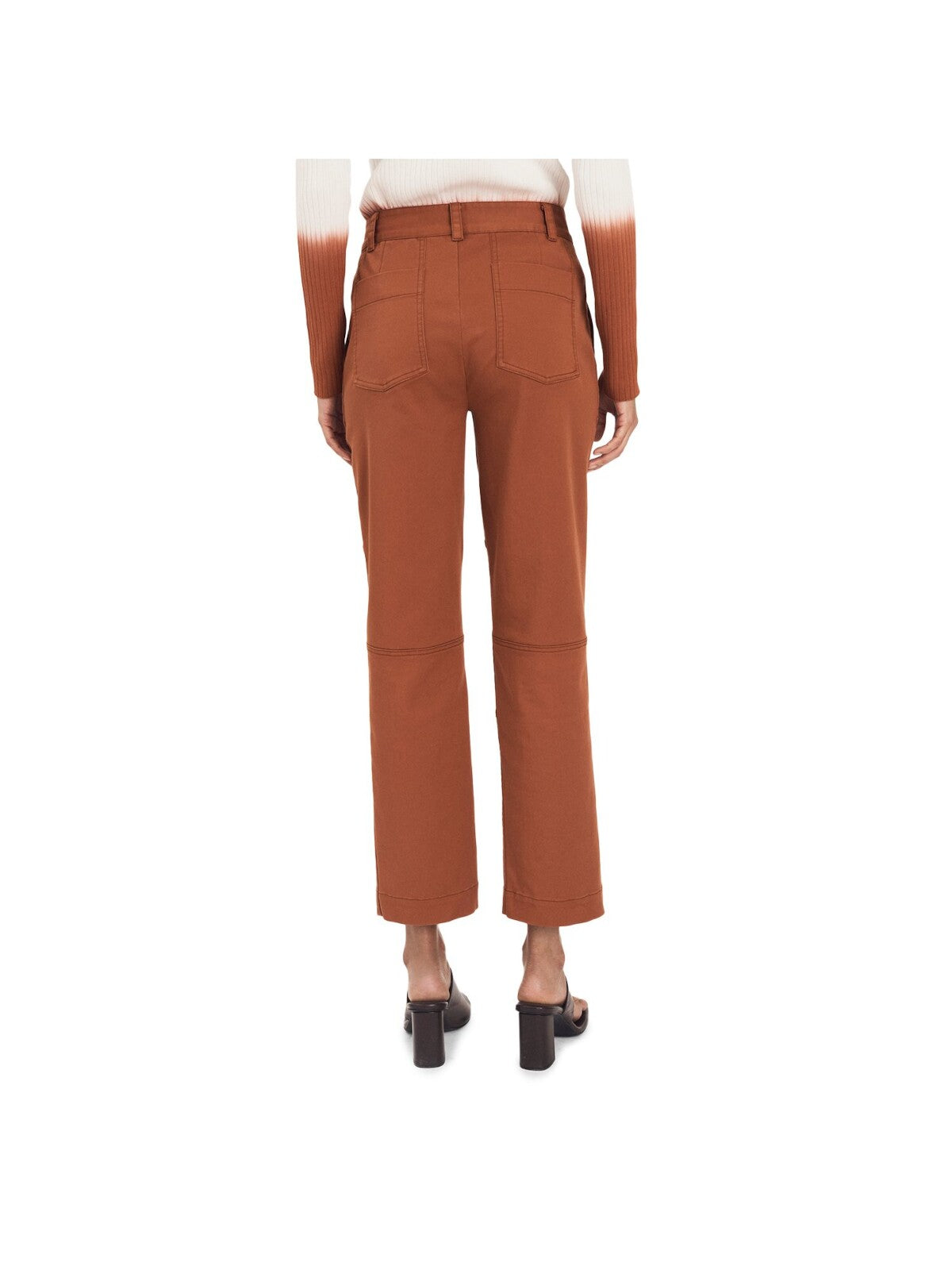 DEREK LAM 10 CROSBY Womens Orange Zippered Pocketed Wear To Work Straight leg Pants 0