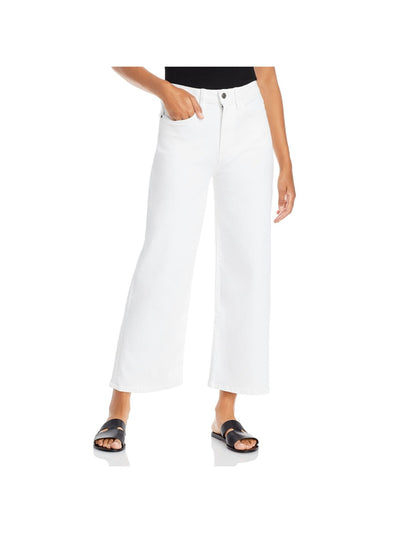 LAFAYETTE 148 Womens Stretch Zippered Pocketed Slightly Cropped Wide-leg High Waist Jeans