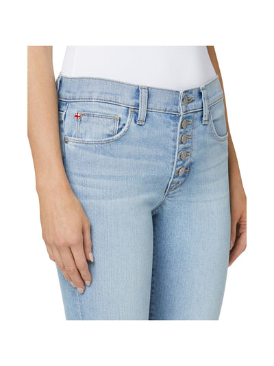 HUDSON Womens Denim Pocketed Button Fly Mid-rise Slim Cuffed Jeans