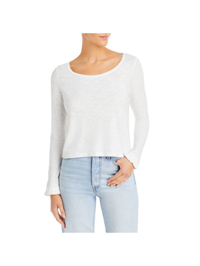 PAIGE Womens White Long Sleeve Round Neck T-Shirt M